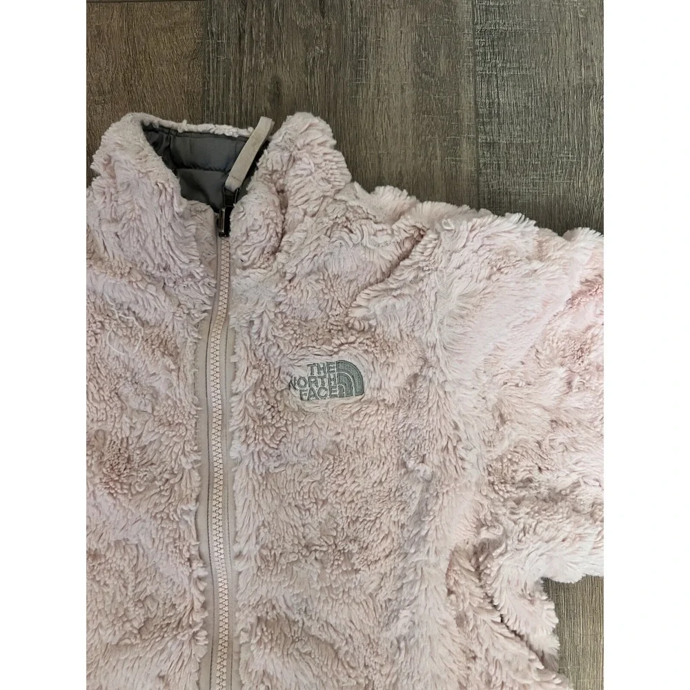 The North Face Mossbud Reversible Jacket Girls Size L 10-12 Pink Gray Used